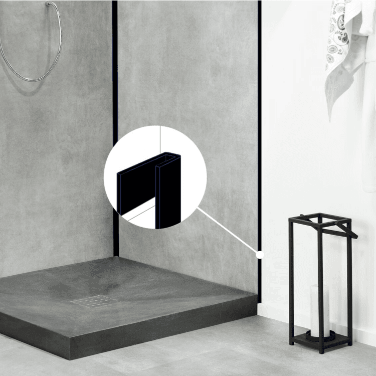Profile mural alu profile de bordure en u noir pour Senso Wall Gerflor - 260 cm x 2.3 cm x 0.16 cm