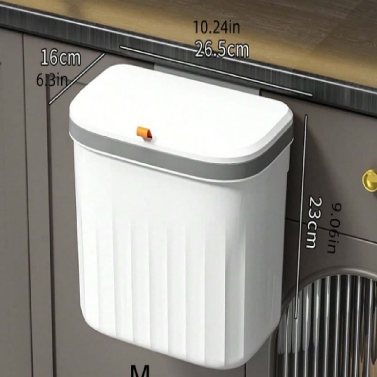 1 pièce Poubelle suspendue murale avec couvercle pour porte darmoire de cuisine, poubelle suspendue multi-usage pour salle de bain